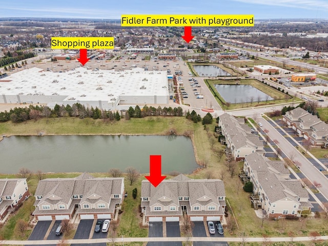 2899 Church Rd, Aurora, IL 60502 - aerial view of property and surrounding area featuring a nearby body of water and nearby suburban area