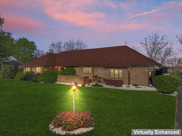 37105 N Ganster Rd, Beach Park, IL 60087 - ranch-style home with a yard and brick siding