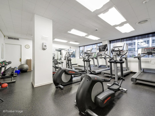 4250 N Marine Dr Unit 1929, Chicago, IL 60613 - gym with a paneled ceiling