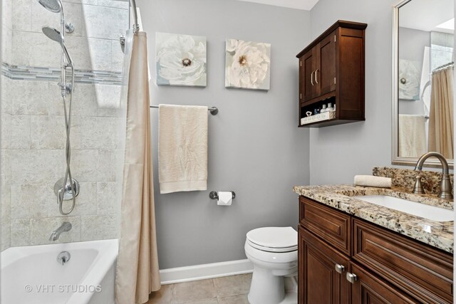 3700 N Lake Shore Dr Unit 312, Chicago, IL 60613 - bathroom with tile patterned floors, vanity, and shower / bathtub combination with curtain