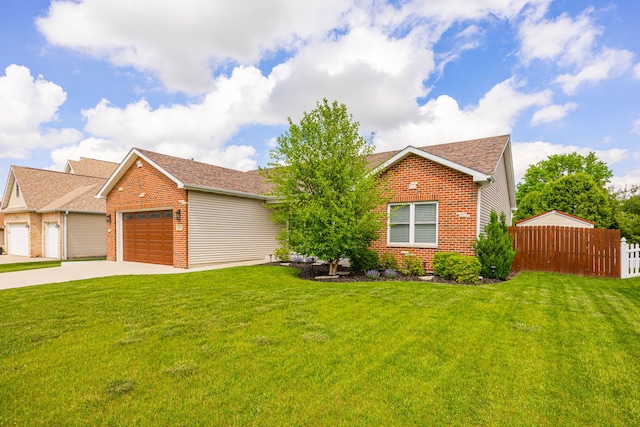 view of front of house featuring brick siding, an attached garage, driveway, and roof with shingles