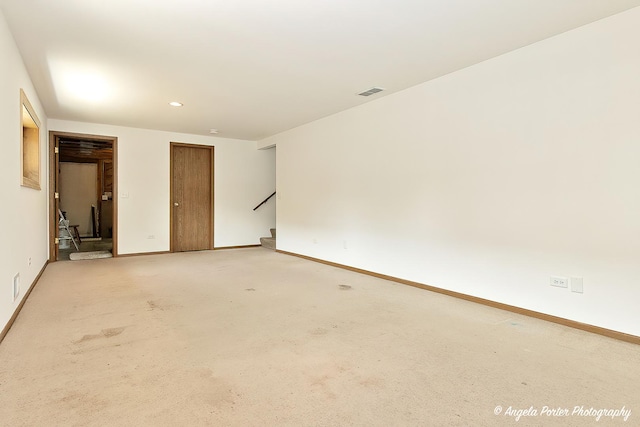 782 N Hainesville Rd, Round Lake, IL 60073 - empty room with stairway, baseboards, and recessed lighting