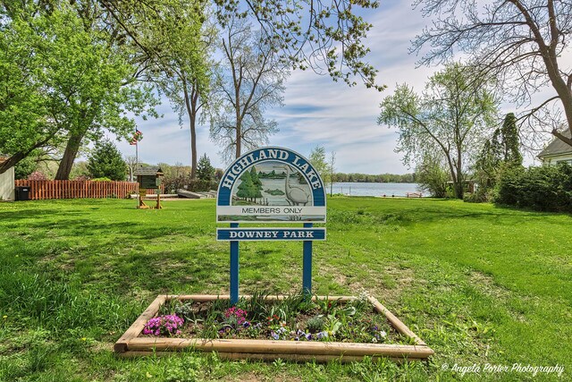 782 N Hainesville Rd, Round Lake, IL 60073 - community / neighborhood sign featuring a water view