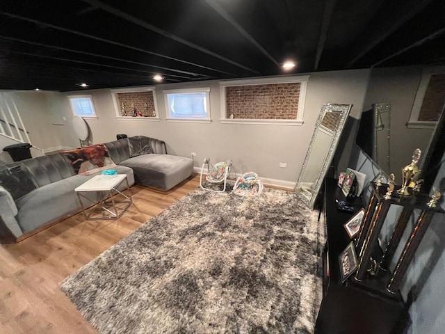 638 Paxton Ave, Calumet City, IL 60409 - living room with wood finished floors, stairway, and baseboards