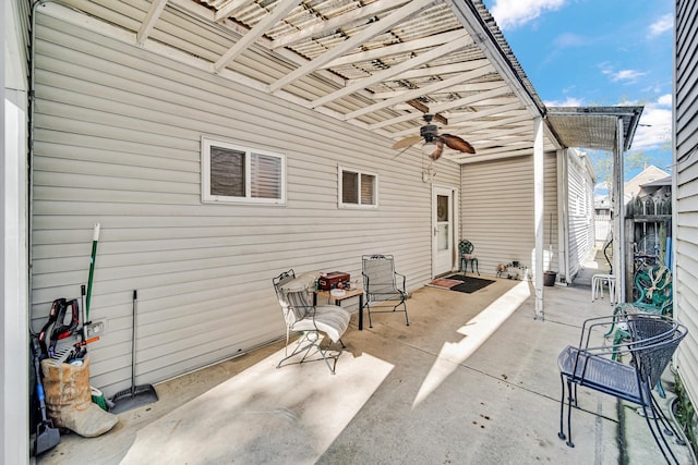1311 Harvey Ave, Berwyn, IL 60402 - view of patio with ceiling fan and fence