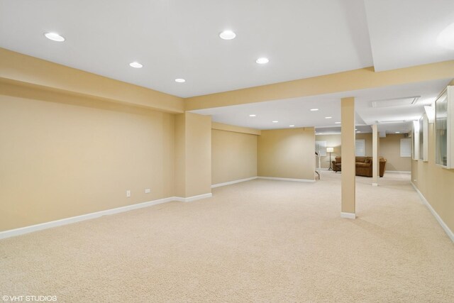 80 Gaelic Ct, Inverness, IL 60010 - finished below grade area with light colored carpet, recessed lighting, and baseboards