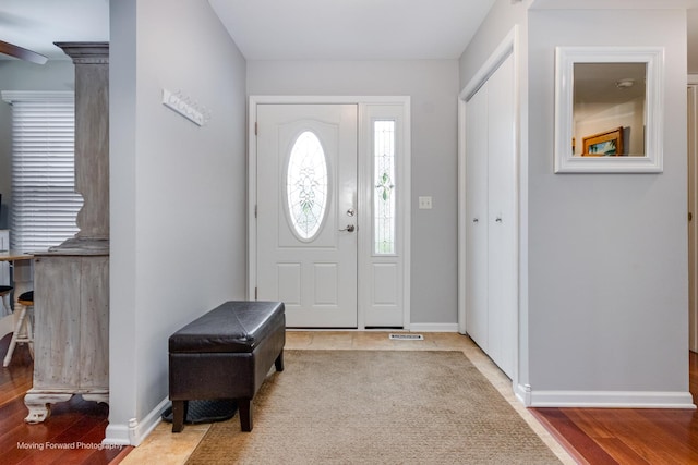 37 W Devon Ave, Glendale Heights, IL 60139 - entrance foyer with baseboards and wood finished floors