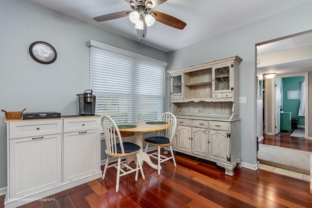 37 W Devon Ave, Glendale Heights, IL 60139 - dining space with a ceiling fan and dark wood-style floors