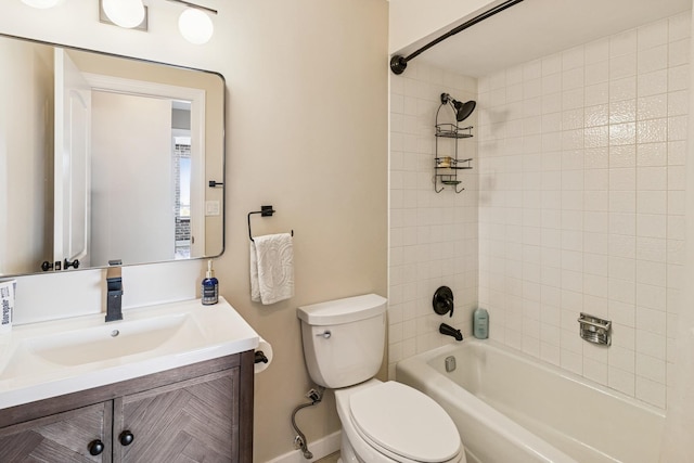 711 S River Rd Unit 503, Des Plaines, IL 60016 - bathroom with toilet, baseboards, tub / shower combination, and vanity