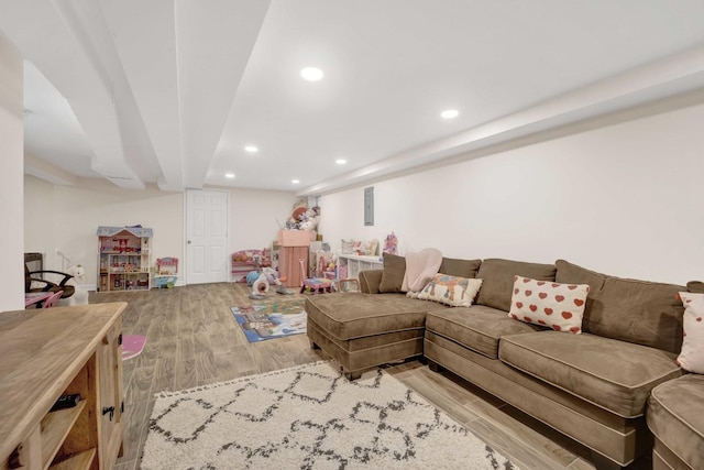 884 Arnold Ct, Des Plaines, IL 60016 - living area with wood finished floors and recessed lighting