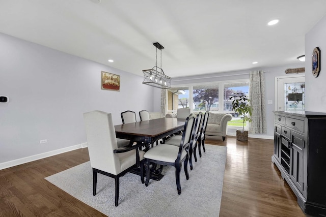 884 Arnold Ct, Des Plaines, IL 60016 - dining room featuring baseboards, dark wood finished floors, and recessed lighting