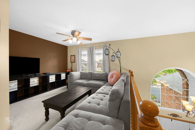 24001 W Walnut Cir, Plainfield, IL 60585 - carpeted living room with ceiling fan