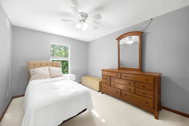 24001 W Walnut Cir, Plainfield, IL 60585 - bedroom with a ceiling fan, light carpet, and baseboards