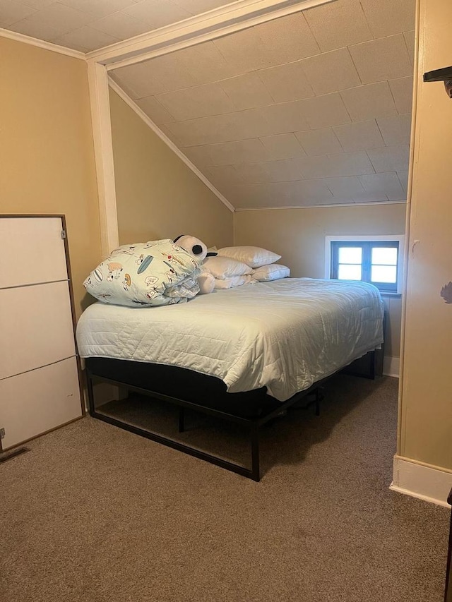244 N 7th Ave, Kankakee, IL 60901 - bedroom with lofted ceiling, carpet flooring, and ornamental molding