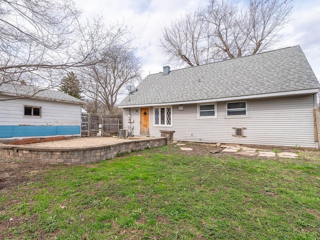 348 Behm Dr, Grayslake, IL 60030 - rear view of property with a shingled roof, a patio area, and central AC unit