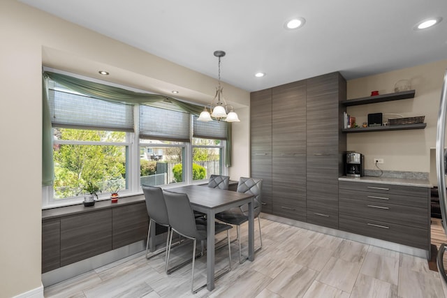 186 Sunrise Dr, Wheeling, IL 60090 - dining space featuring a chandelier and recessed lighting