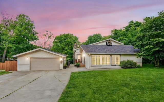 12811 S 82nd Ct, Palos Park, IL 60464 - single story home with a detached garage, a chimney, and an outdoor structure