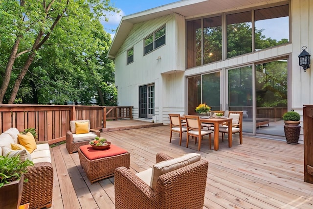 12811 S 82nd Ct, Palos Park, IL 60464 - wooden deck with an outdoor living space and outdoor dining space