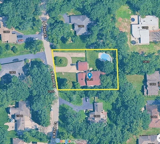 12811 S 82nd Ct, Palos Park, IL 60464 - map / location featuring property parcel outlined