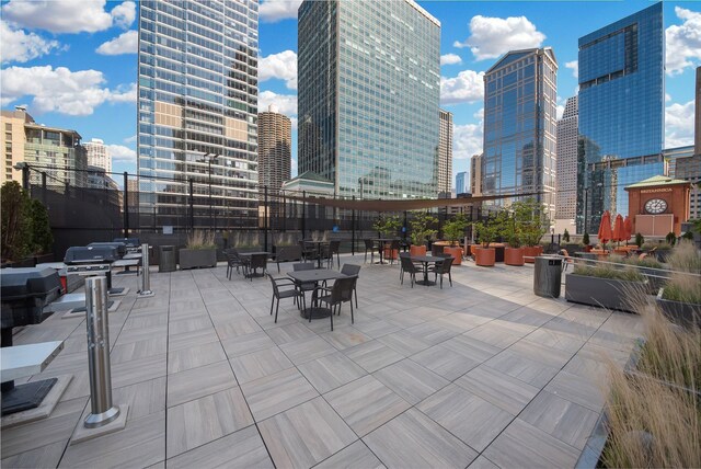 345 N La Salle Dr Unit 3305, Chicago, IL 60654 - view of patio with a skyline view and grilling area