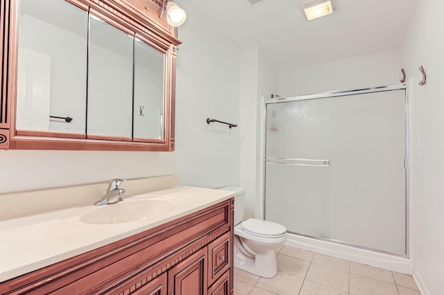 15157 Hilltop Ct, Orland Park, IL 60462 - full bathroom featuring vanity, a shower stall, and tile patterned floors