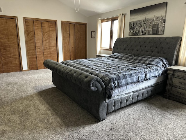 11224 Marley Brook Ct, Orland Park, IL 60467 - carpeted bedroom featuring vaulted ceiling and two closets
