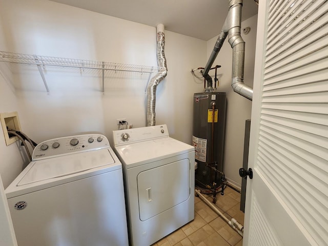 2473 Dickens Dr, Aurora, IL 60503 - clothes washing area featuring gas water heater and washing machine and dryer