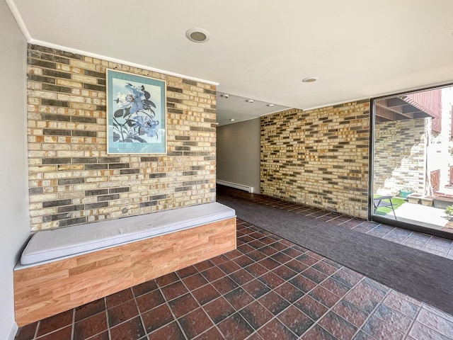922 E Old Willow Rd Unit 204, Prospect Heights, IL 60070 - community lobby featuring brick wall