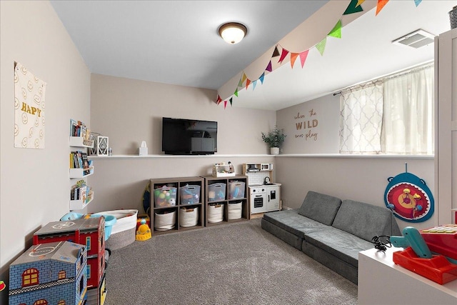 game room with carpet