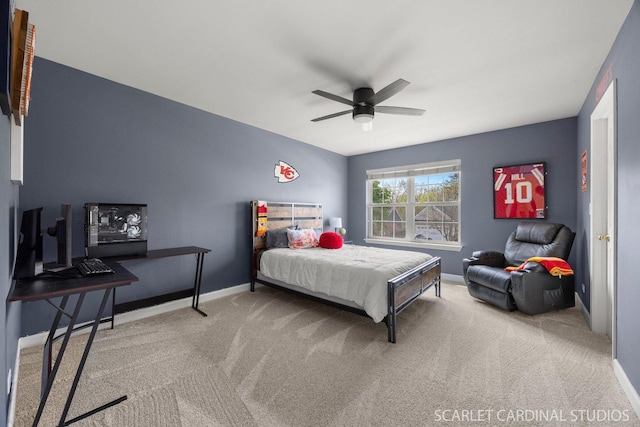 700 Wilmore Dr, Oswego, IL 60543 - carpeted bedroom featuring baseboards and ceiling fan
