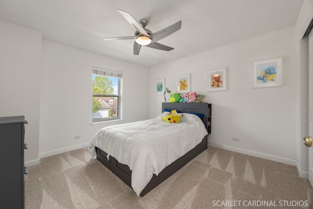 700 Wilmore Dr, Oswego, IL 60543 - carpeted bedroom with baseboards and a ceiling fan