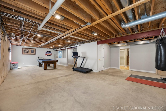 700 Wilmore Dr, Oswego, IL 60543 - finished below grade area with billiards table