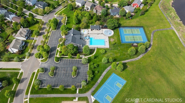 700 Wilmore Dr, Oswego, IL 60543 - aerial view of residential area featuring a pool area