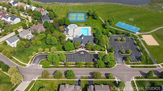 700 Wilmore Dr, Oswego, IL 60543 - aerial overview of property's location featuring a pool area