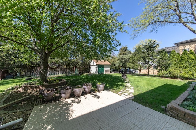 12 James Dr, Westmont, IL 60559 - view of yard with a patio area, an outdoor structure, and a storage unit