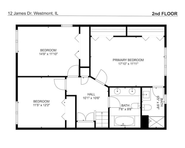 12 James Dr, Westmont, IL 60559 - room layout