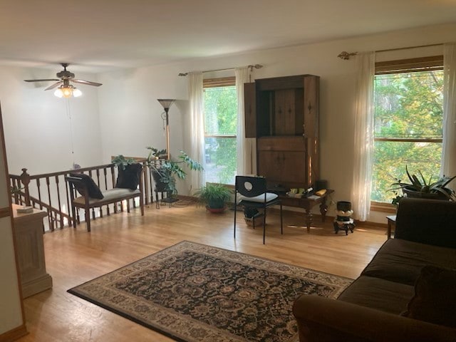 1916 Saginaw Ct, Naperville, IL 60565 - living room featuring ceiling fan, plenty of natural light, and wood finished floors