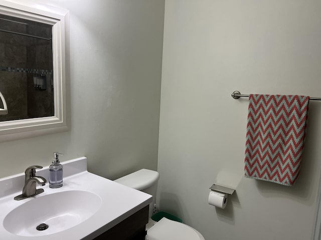 bathroom with toilet and vanity