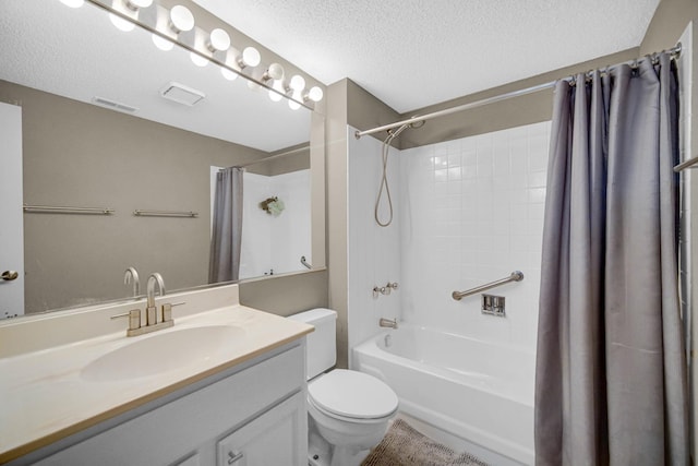 511 Aurora Ave Unit 413, Naperville, IL 60540 - bathroom with shower / bathtub combination with curtain, vanity, and a textured ceiling