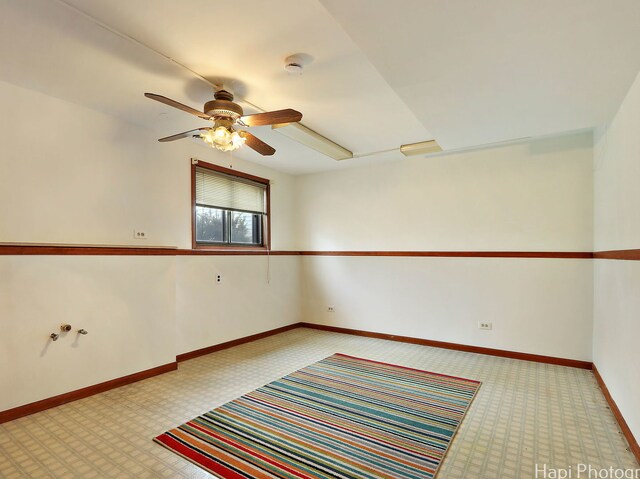 1291 Banbury Rd, Mundelein, IL 60060 - empty room featuring ceiling fan, baseboards, and a smoke detector