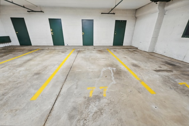 view of parking garage
