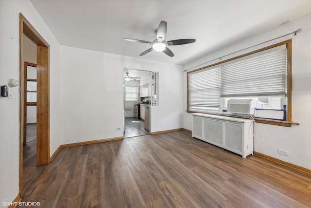 1535 S 56th Ct, Cicero, IL 60804 - kitchen featuring radiator heating unit, ceiling fan, and wood finished floors