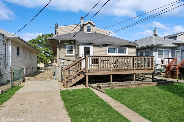 1535 S 56th Ct, Cicero, IL 60804 - back of house featuring a gate, a deck, and roof with shingles