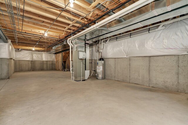 1051 Kinley Dr, New Lenox, IL 60451 - unfinished basement featuring gas water heater