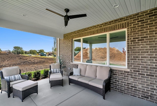 1051 Kinley Dr, New Lenox, IL 60451 - view of patio / terrace featuring an outdoor hangout area and ceiling fan