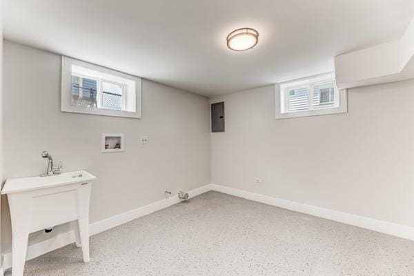 15100 Hamlin Ave, Midlothian, IL 60445 - below grade area featuring baseboards and electric panel