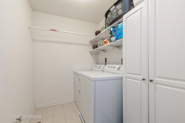 3313 Christopher Ln, Johnsburg, IL 60051 - clothes washing area with separate washer and dryer and baseboards