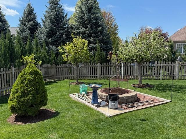 3313 Christopher Ln, Johnsburg, IL 60051 - view of yard with an outdoor fire pit