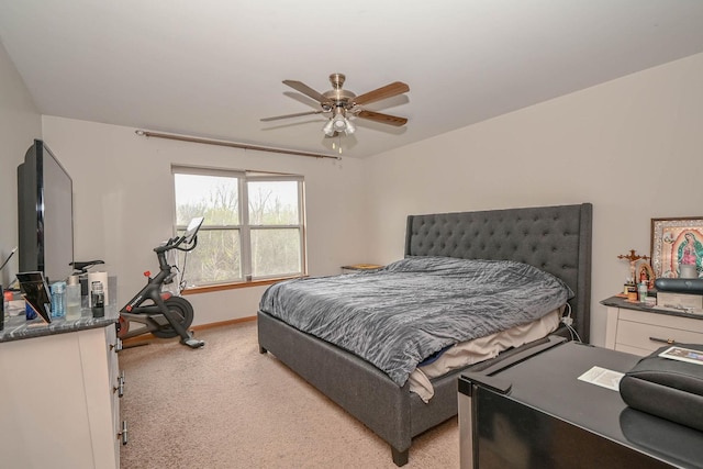 1467 S Candlestick Way, Waukegan, IL 60085 - bedroom with light colored carpet, baseboards, and ceiling fan