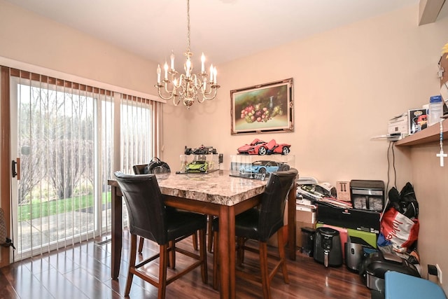 1467 S Candlestick Way, Waukegan, IL 60085 - dining space with a chandelier and dark wood-style floors